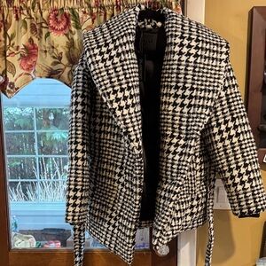 Blank NYC Black and White Houndstooth Blazer